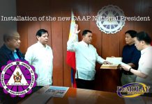 Bro. Angelo A. Mangao, Chev. installed as the New National President of the DAAP