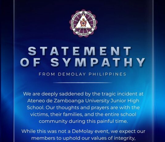 Statement of Sympathy from DeMolay Philippines